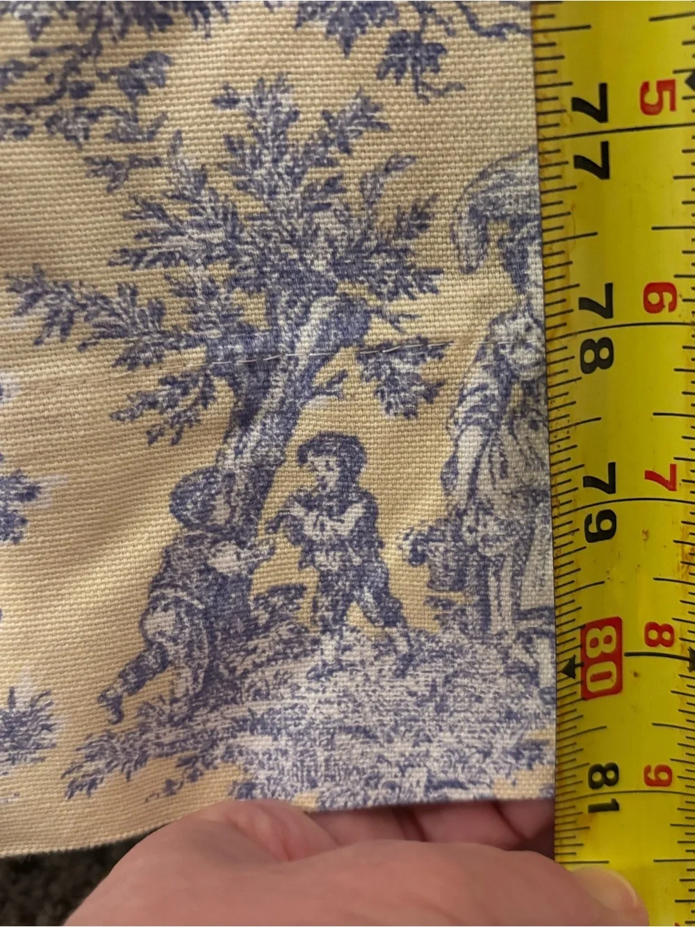 Waverly Blue Toile Curtain Panel on Pale Yellow background (4 panels available)